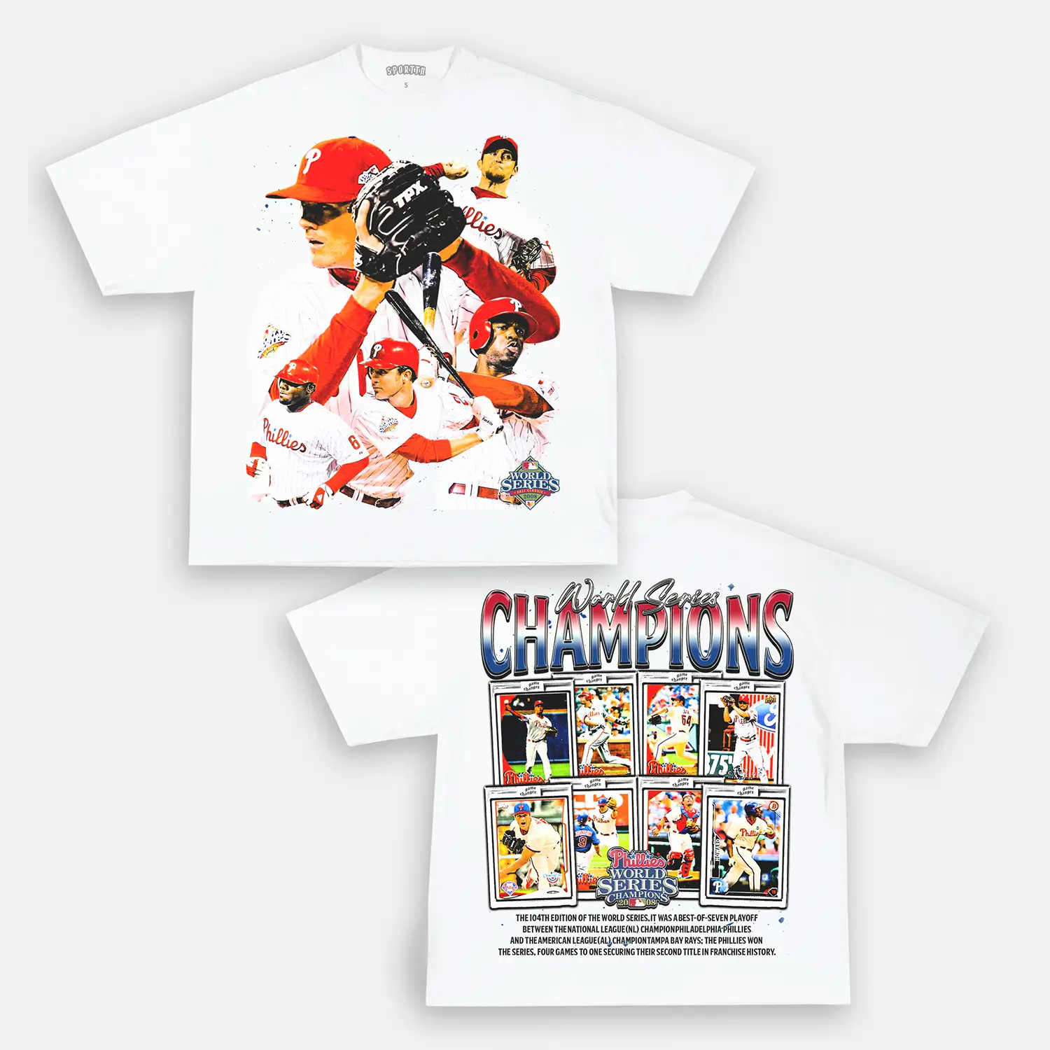 2008 WORLD SERIES CHAMPS - PHILLIES TEE - Image 3