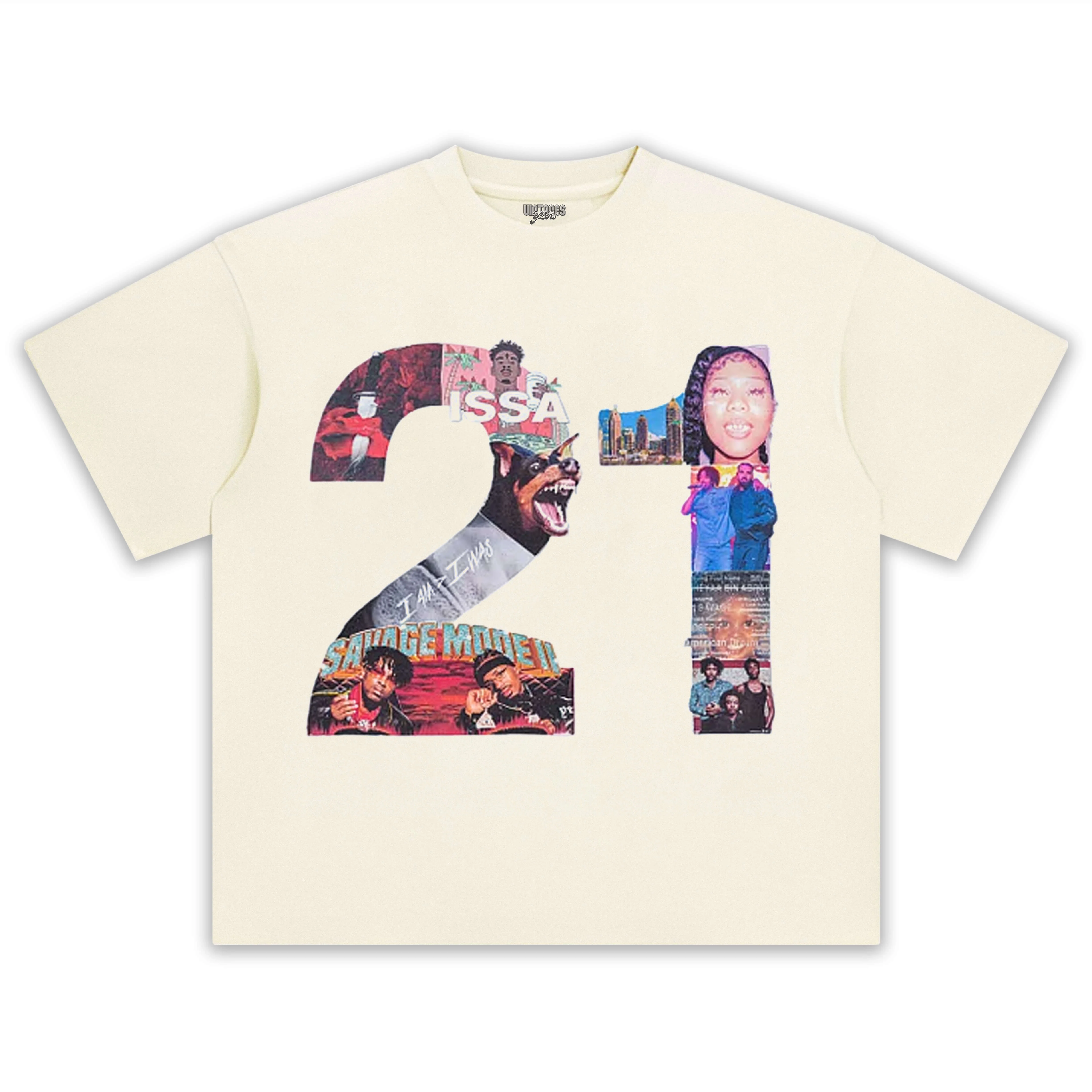 21 SAVAGE & HEAD COLLAGE TEE - Image 6