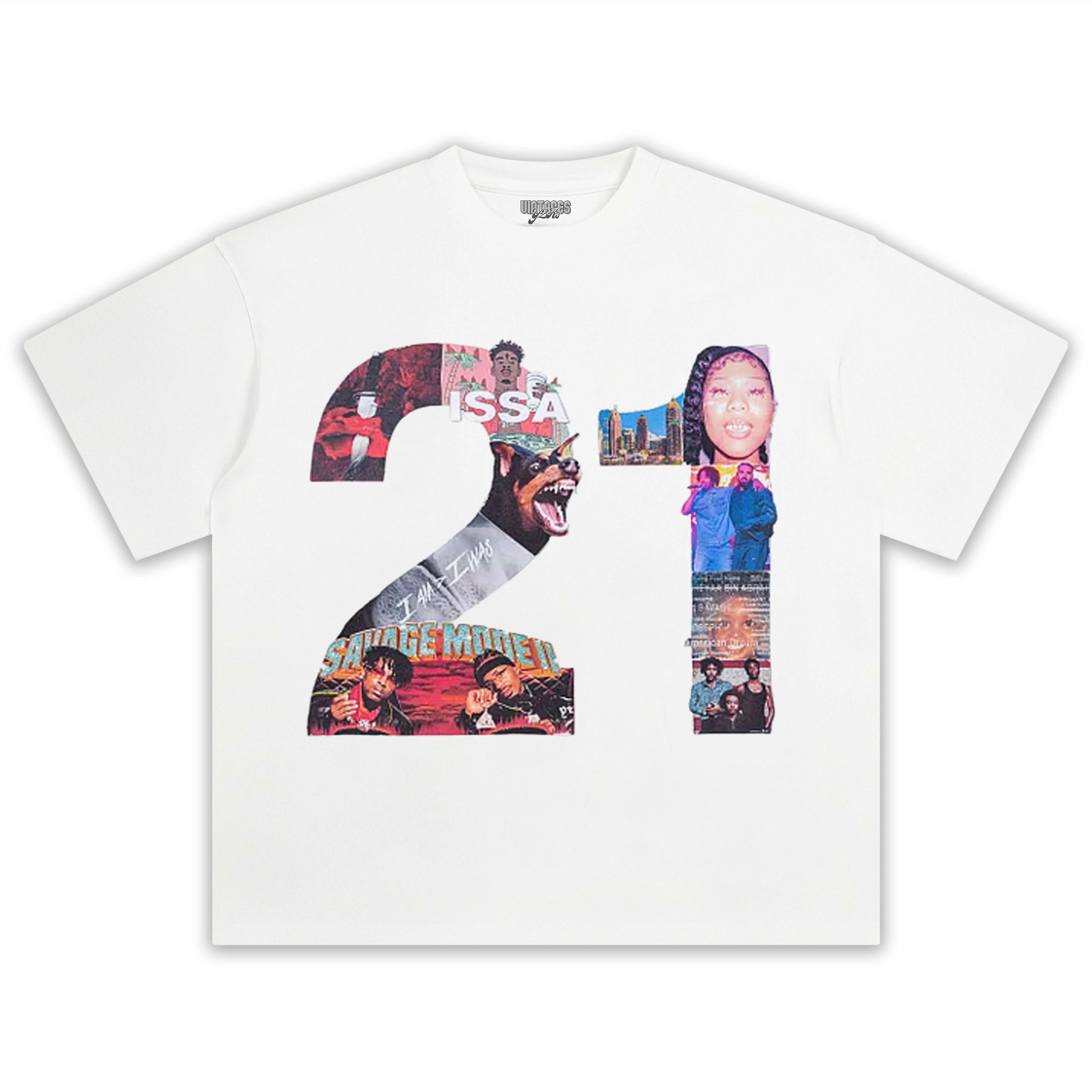 21 SAVAGE & HEAD COLLAGE TEE - Image 8