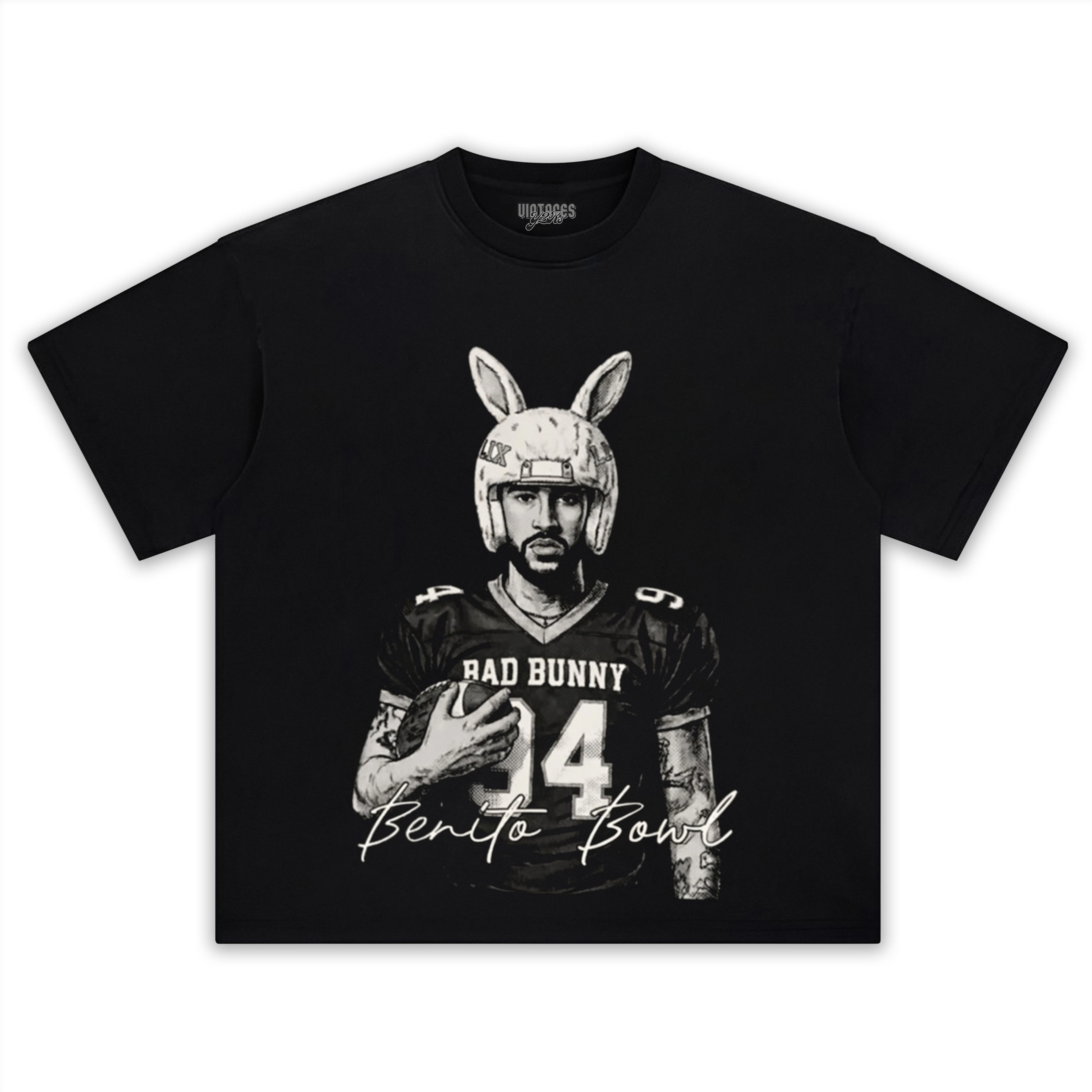 BAD BUNNY FOOTBALL, COMFORT COLORS BENITO BOWL TEE & LS & HOODIE