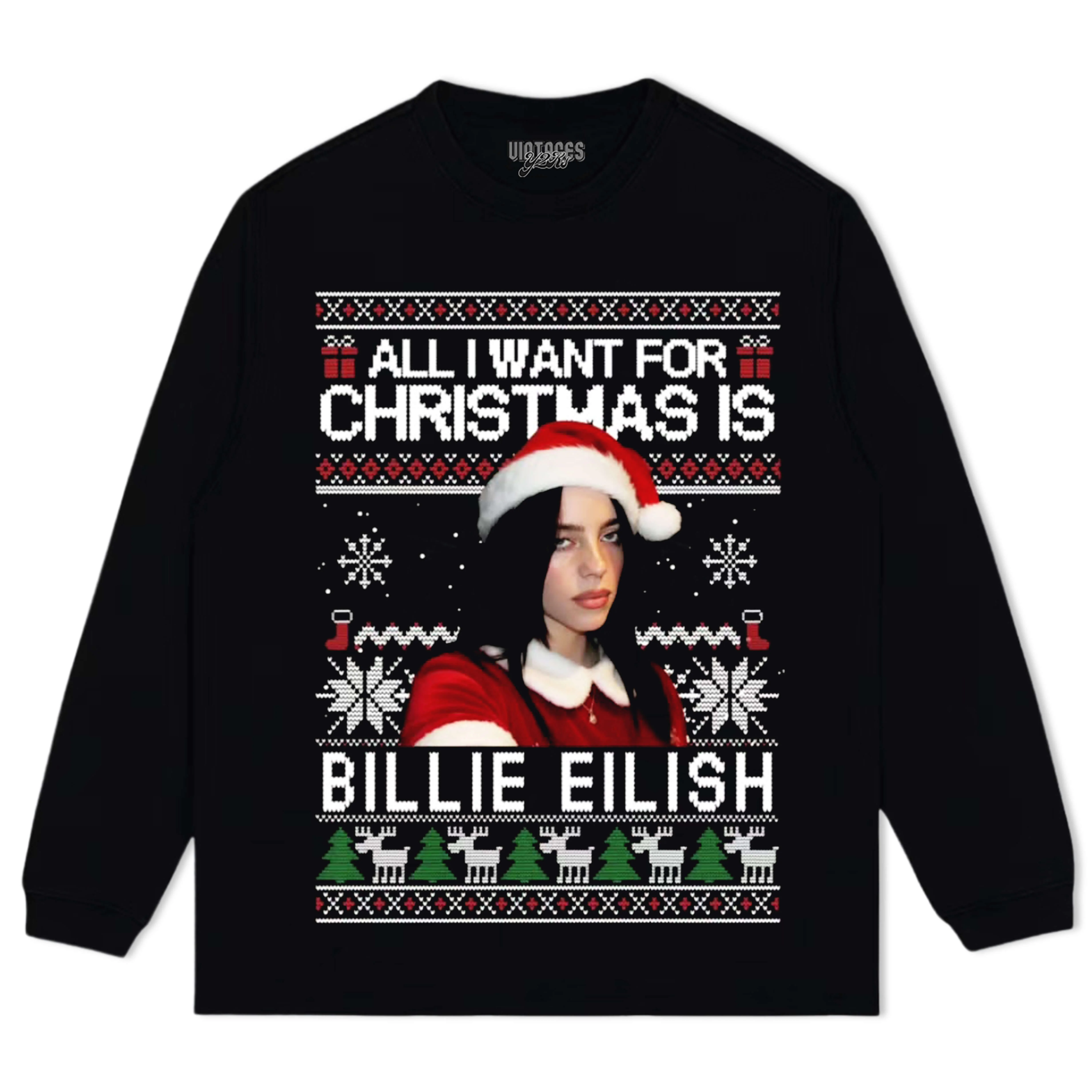 BILLIE EILISH CHRISTMAS STYLES TEE & LS & HOODIE - Image 3