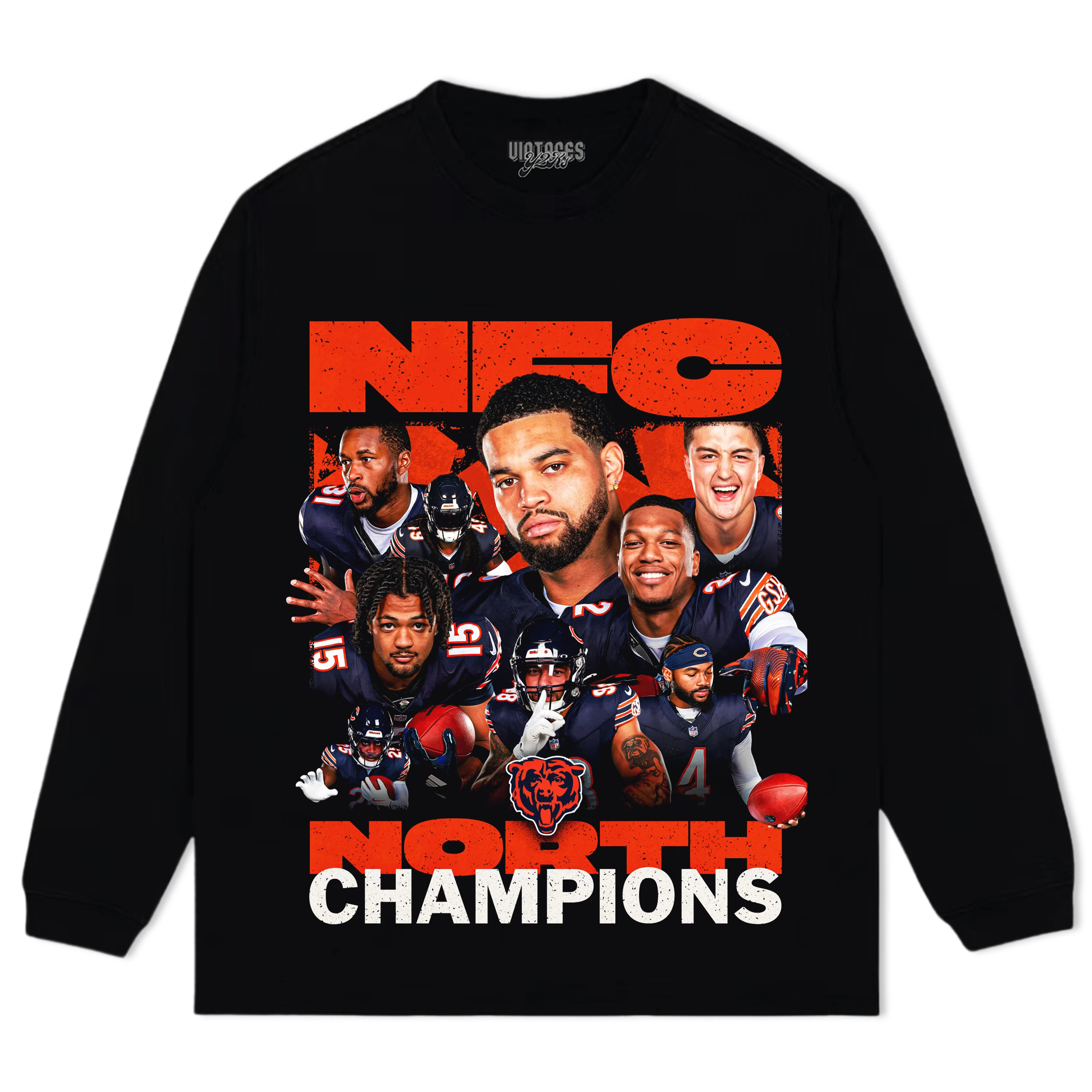 CHICAGO BEARS 2025 NFC NORTH CHAMPIONS TEE & LS & HOODIE - Image 3