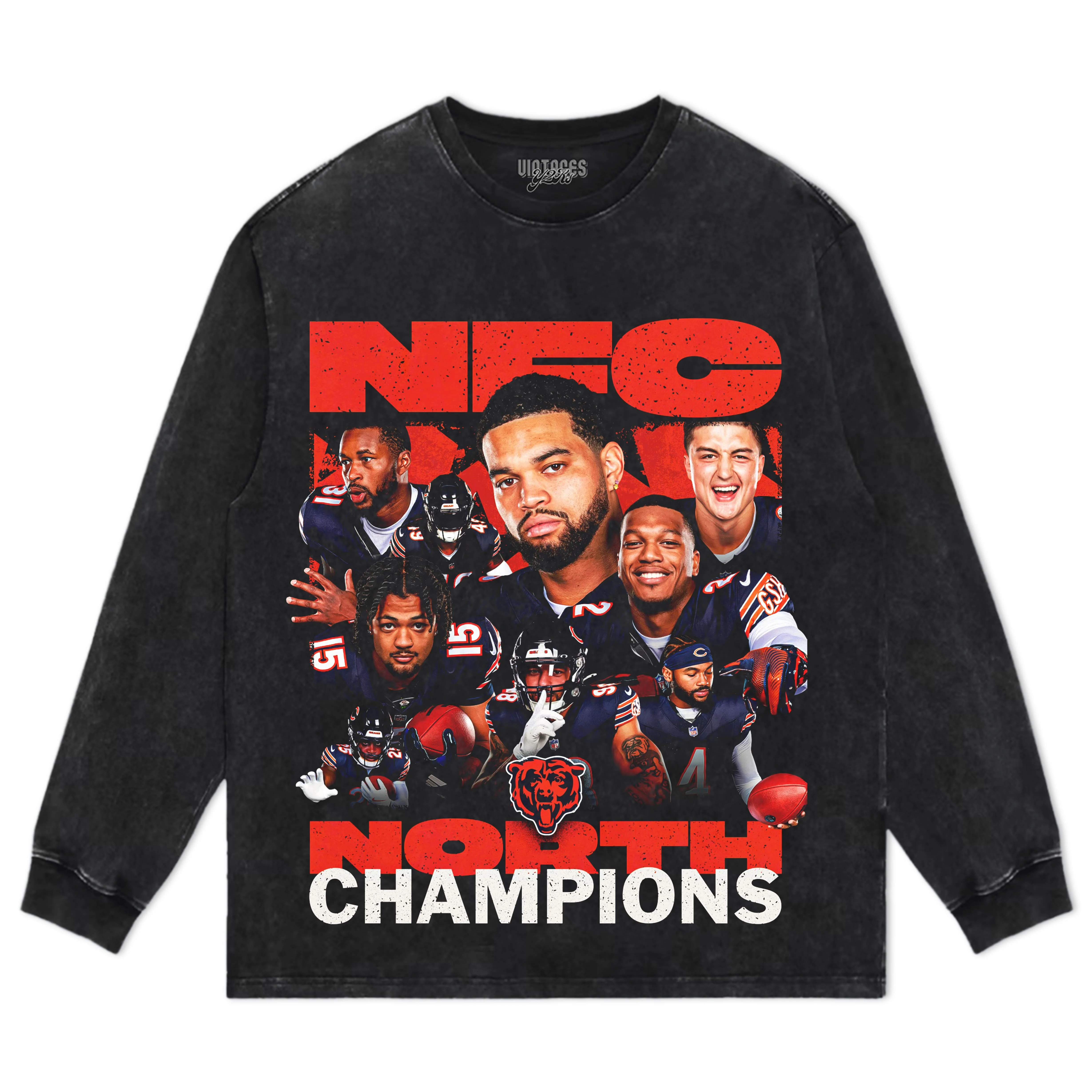 CHICAGO BEARS 2025 NFC NORTH CHAMPIONS TEE & LS & HOODIE - Image 4