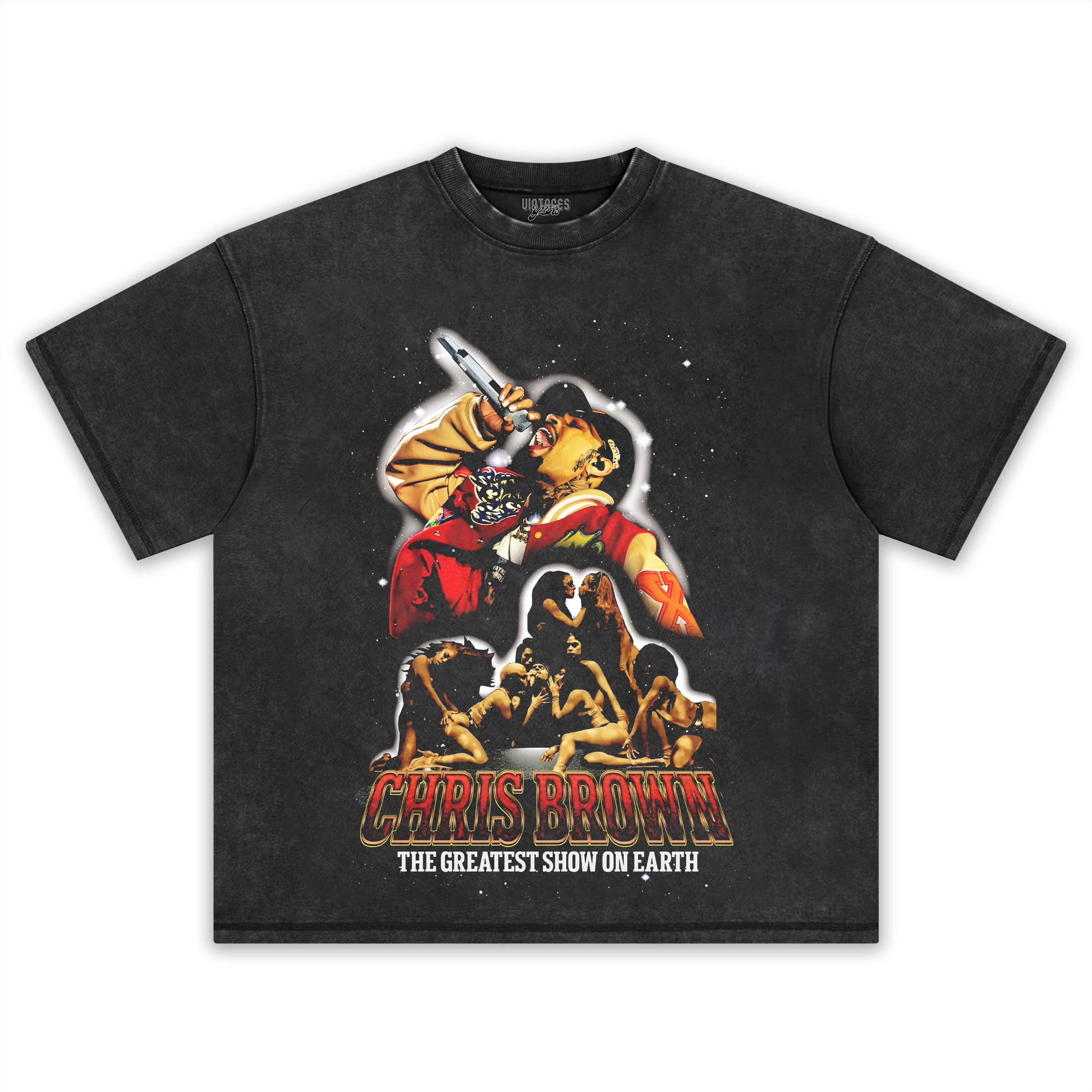 CHRIS BROWN & GREATEST SHOW ON EARTH COLLAGE TEE & LS & HOODIE - Image 2