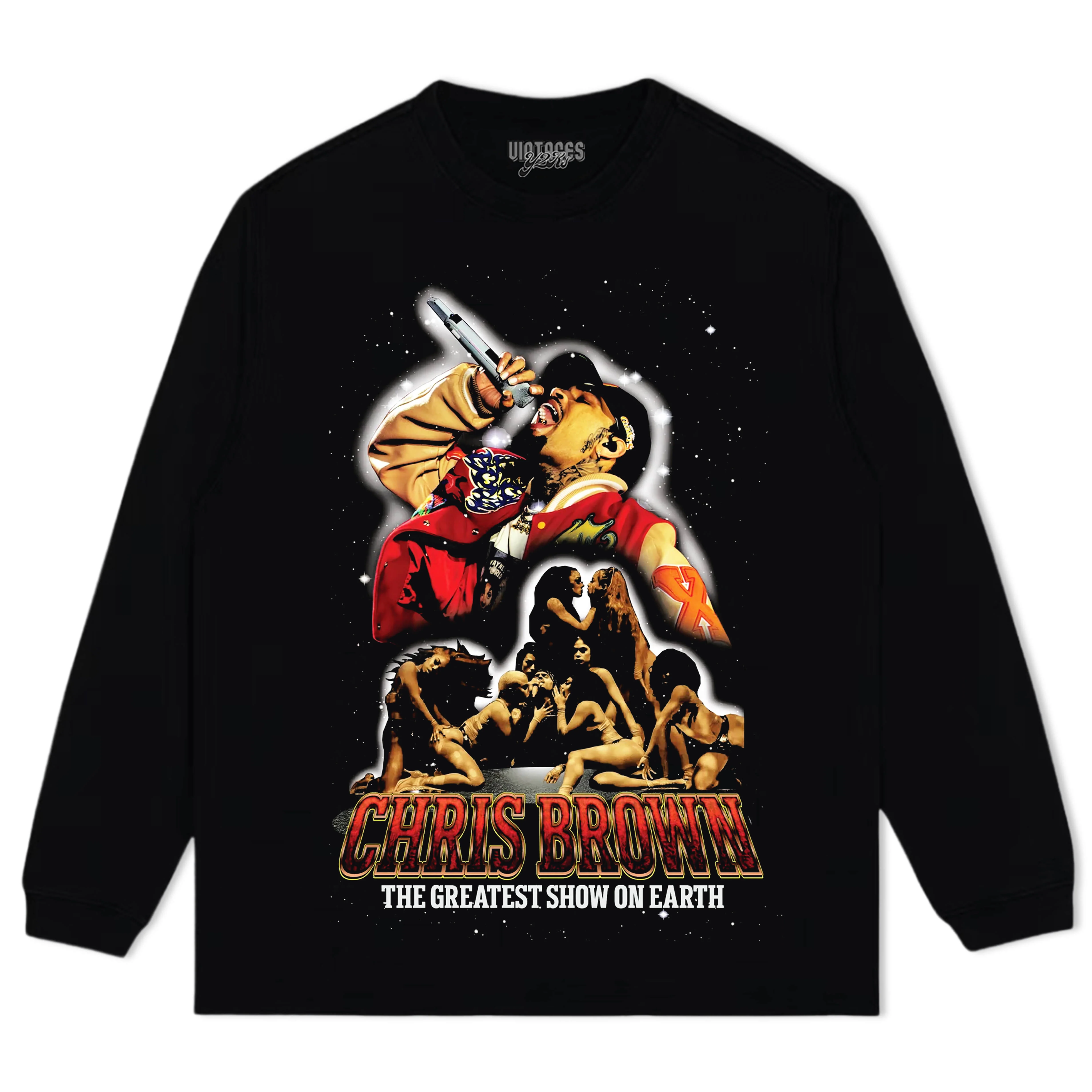 CHRIS BROWN & GREATEST SHOW ON EARTH COLLAGE TEE & LS & HOODIE - Image 3