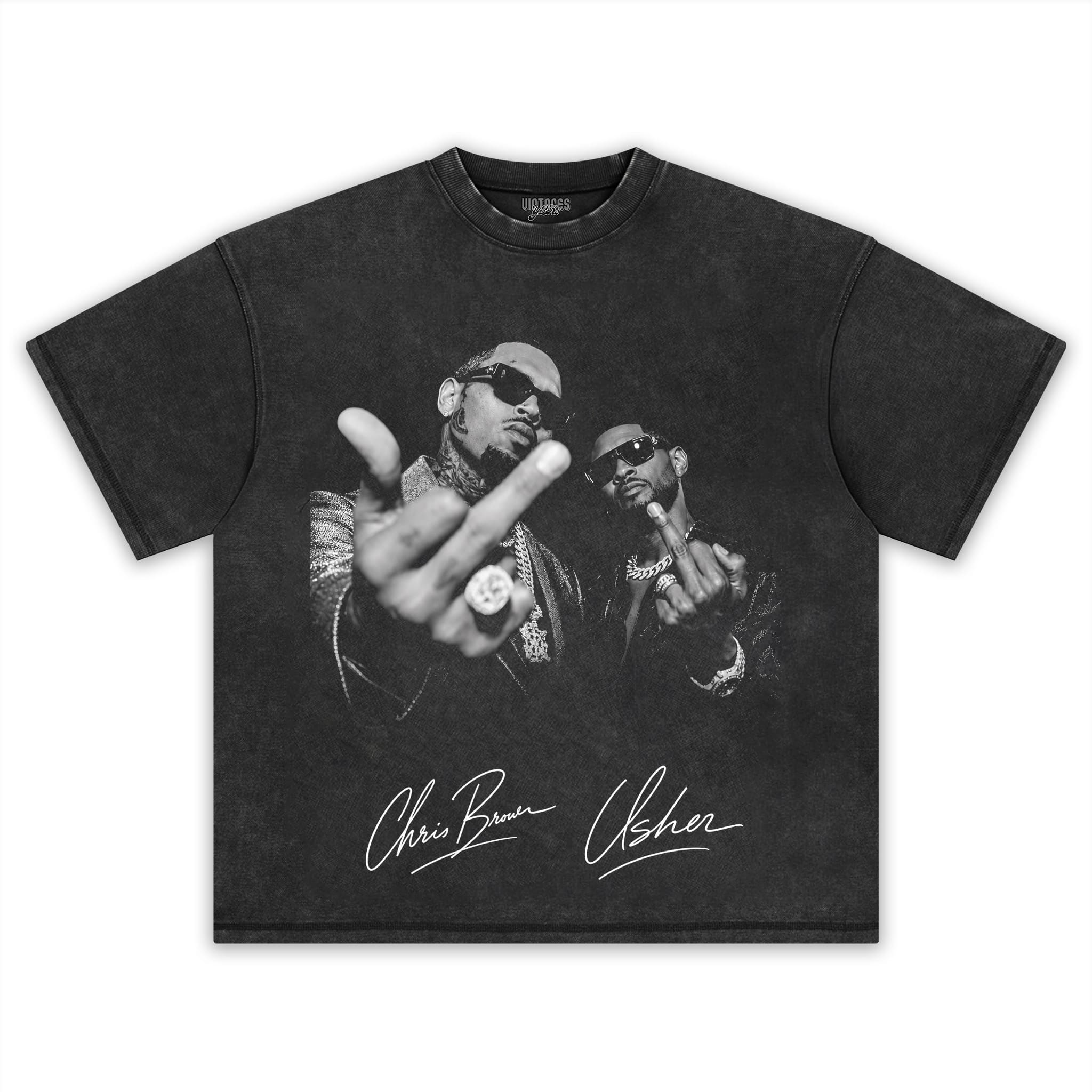 CHRIS BROWN & USHER V2 TANK TOP & TEE & LONG SLEEVE & LAYERED LS & HOODIE - Image 2