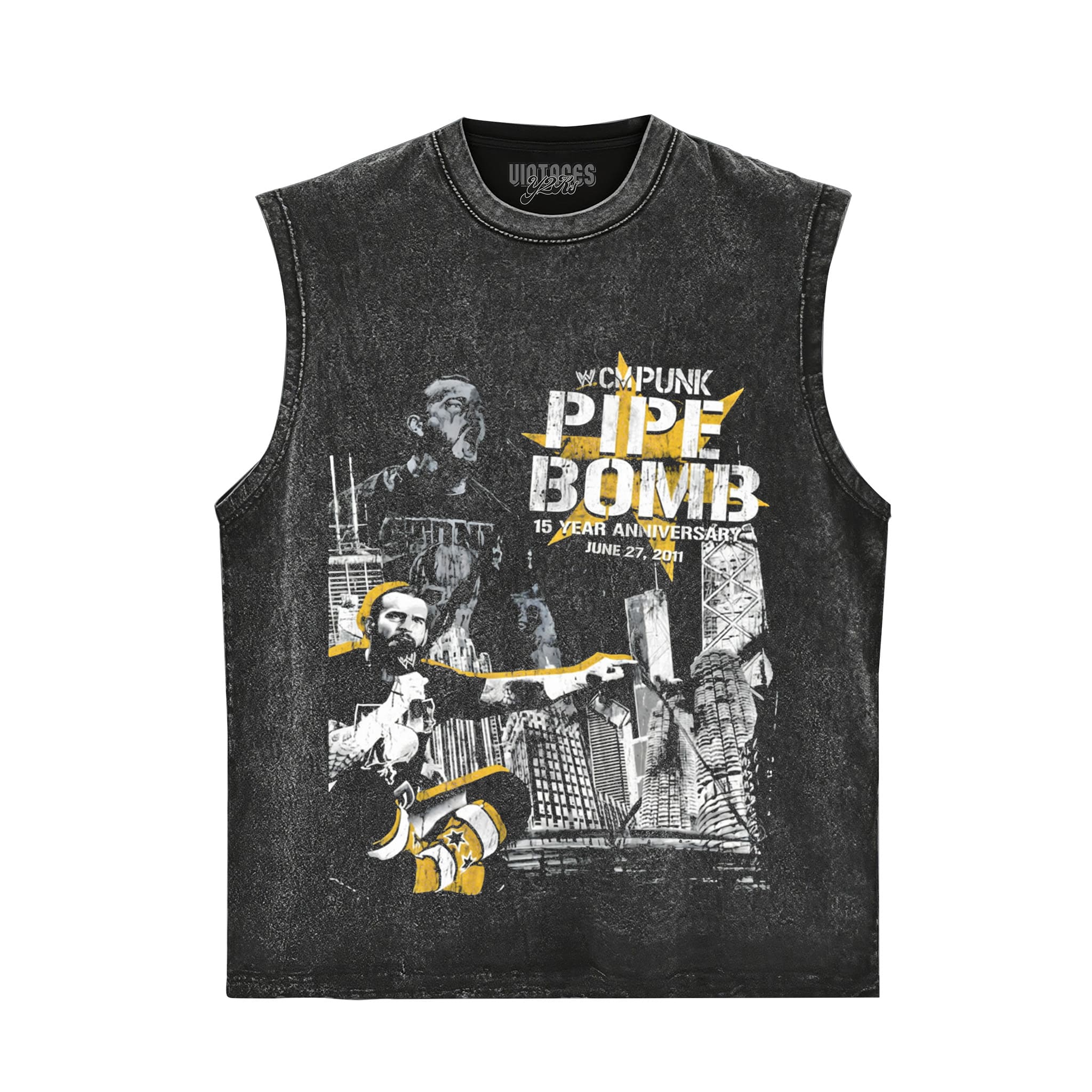 CM PUNK PIPE BOMB ANNIVERSARY WWE TANK TOP & TEE & LONG SLEEVE & LAYERED LS & HOODIE - Image 3