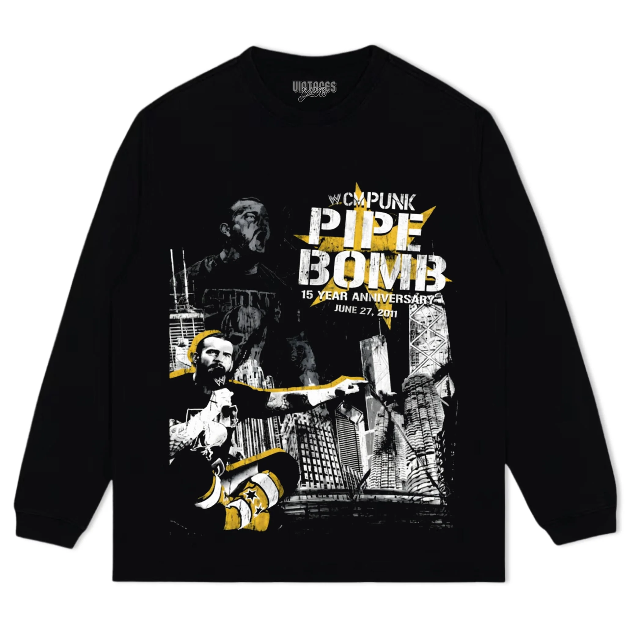 CM PUNK PIPE BOMB ANNIVERSARY WWE TANK TOP & TEE & LONG SLEEVE & LAYERED LS & HOODIE - Image 5