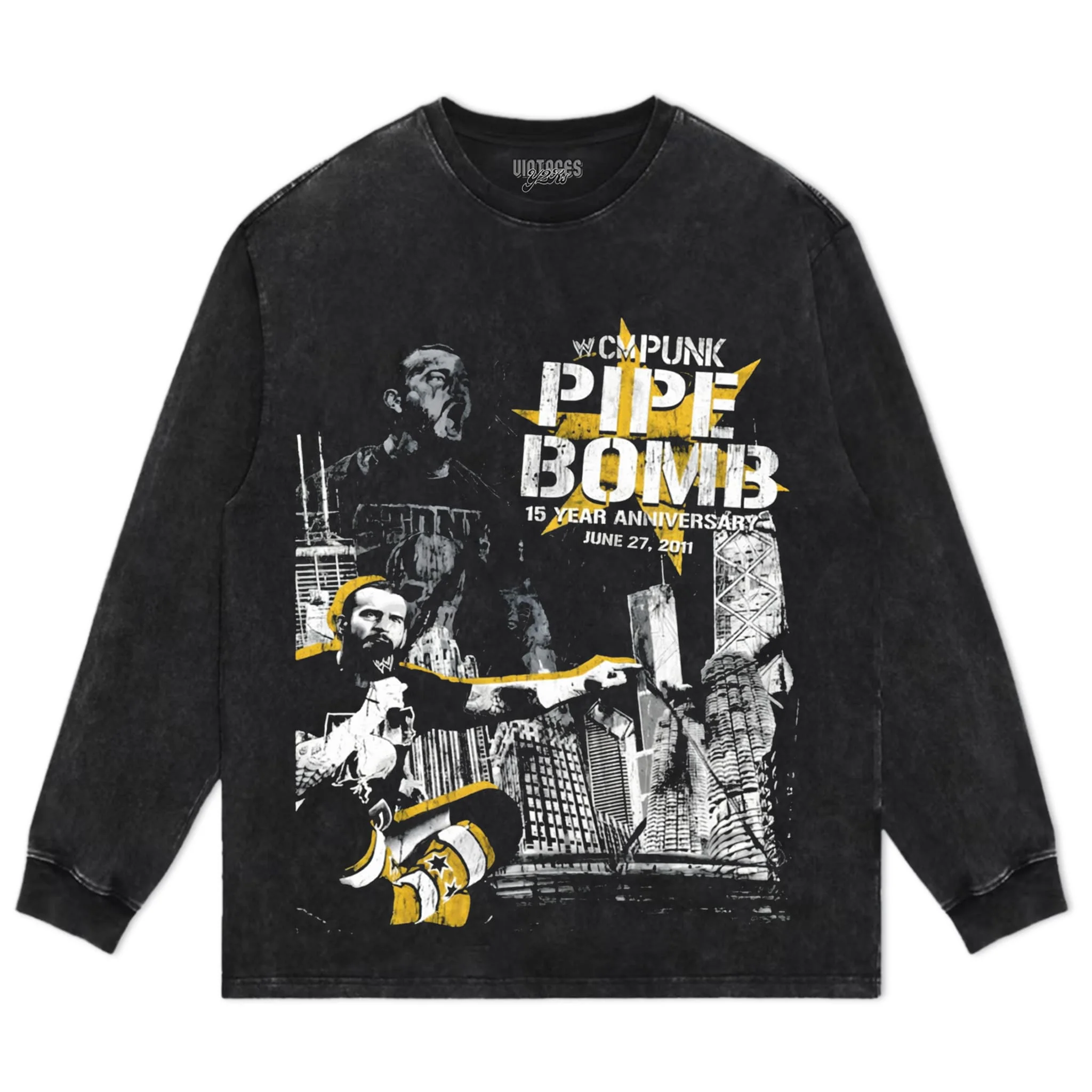 CM PUNK PIPE BOMB ANNIVERSARY WWE TANK TOP & TEE & LONG SLEEVE & LAYERED LS & HOODIE - Image 6