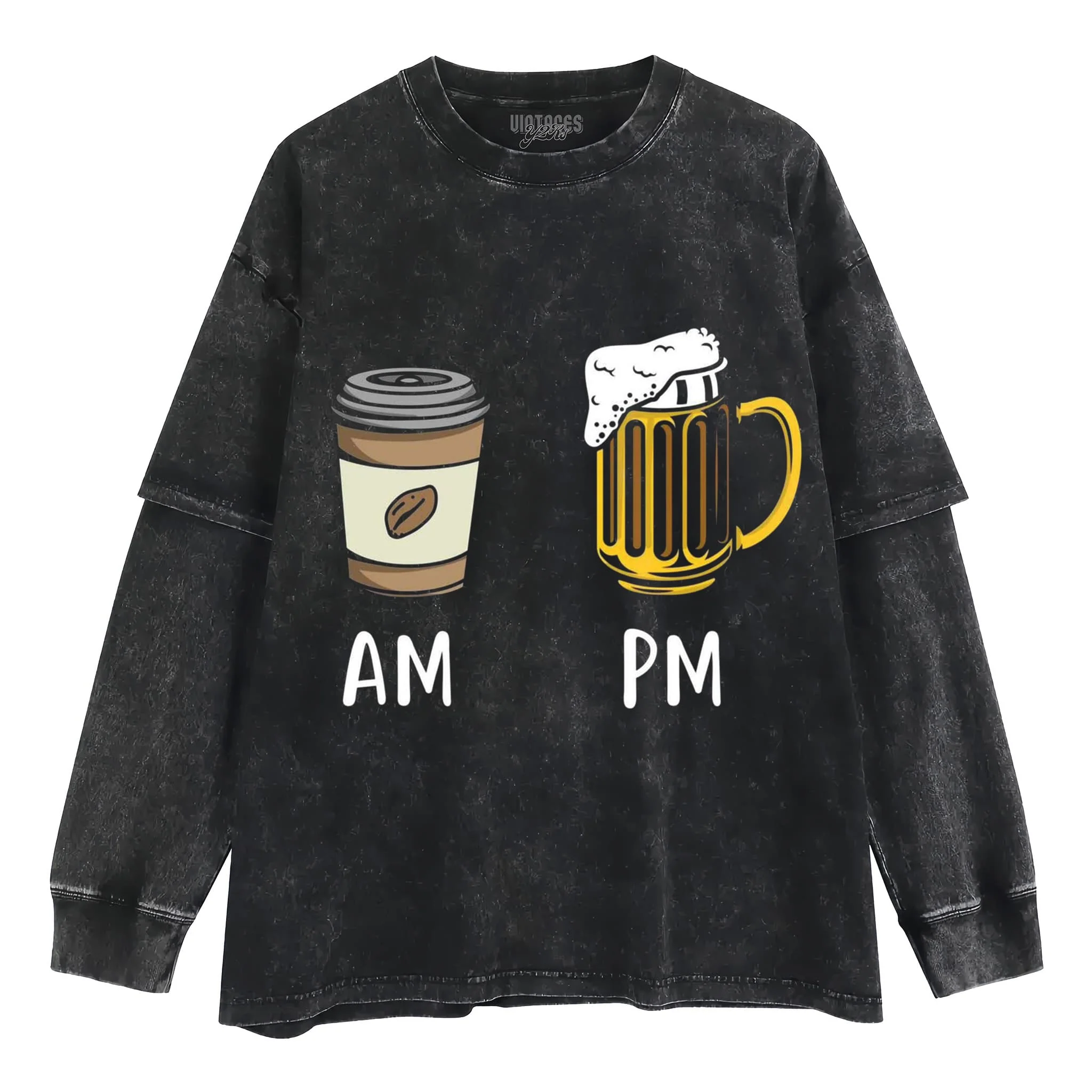 COFFEE IN THE MORNING, BEER IN THE EVENING. TANK TOP & TEE & LONG SLEEVE & LAYERED LS & HOODIE - Image 4