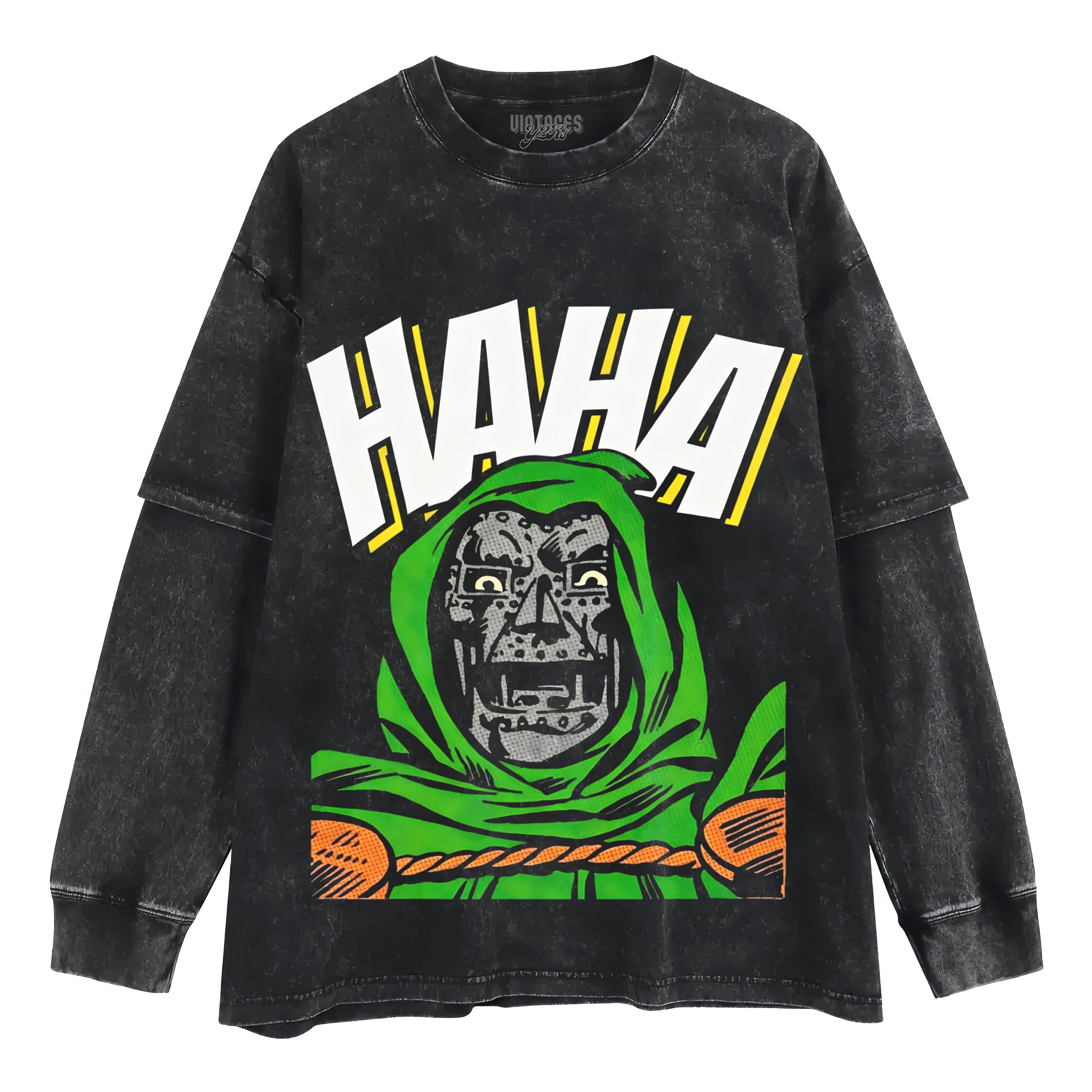 CRAZY DR DOOM LOOSING MIND HAHA TANK TOP & TEE & LONG SLEEVE & LAYERED LS & HOODIE - Image 4