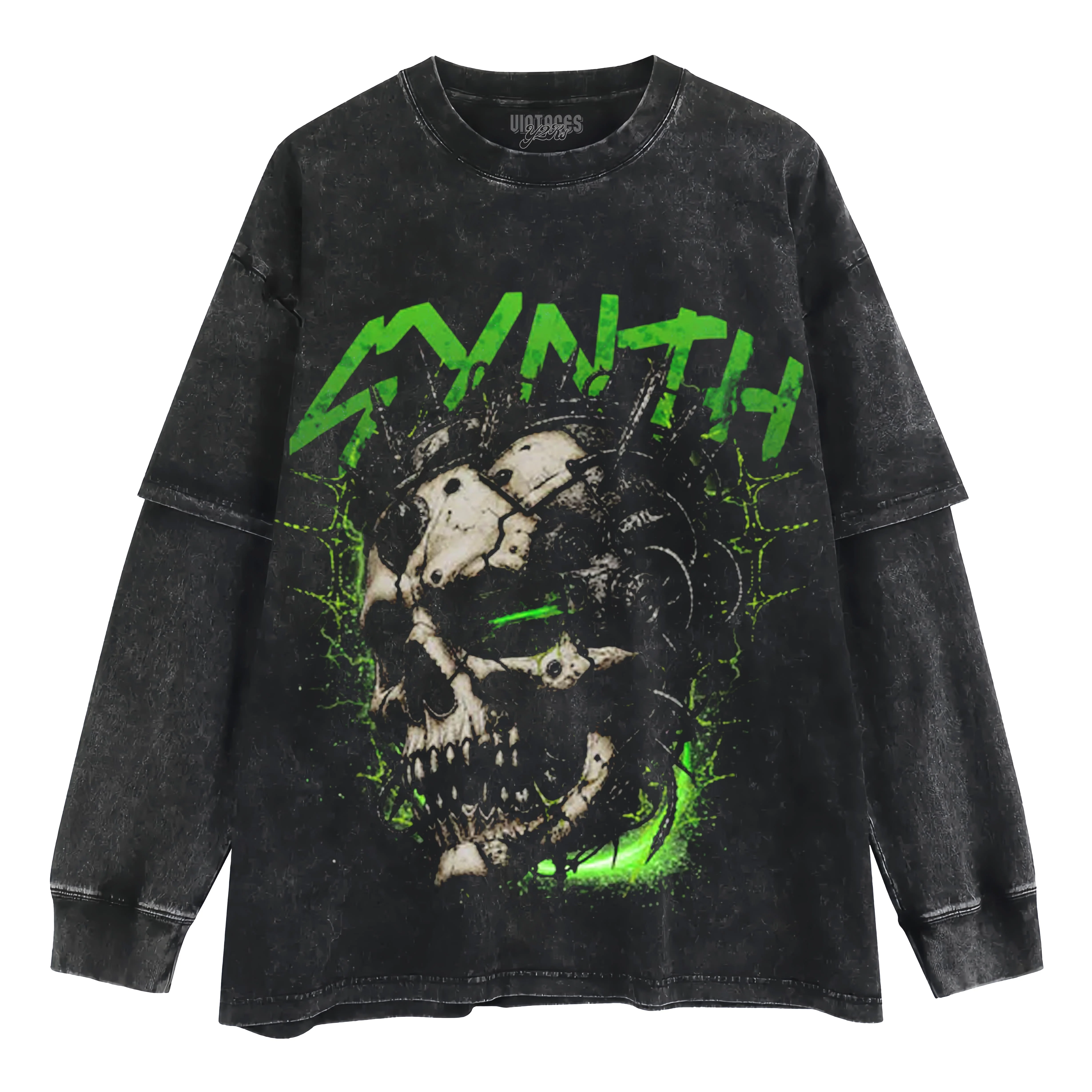 CYBER SKULL STREETWEAR TANK TOP & TEE & LONG SLEEVE & LAYERED LS & HOODIE - Image 4
