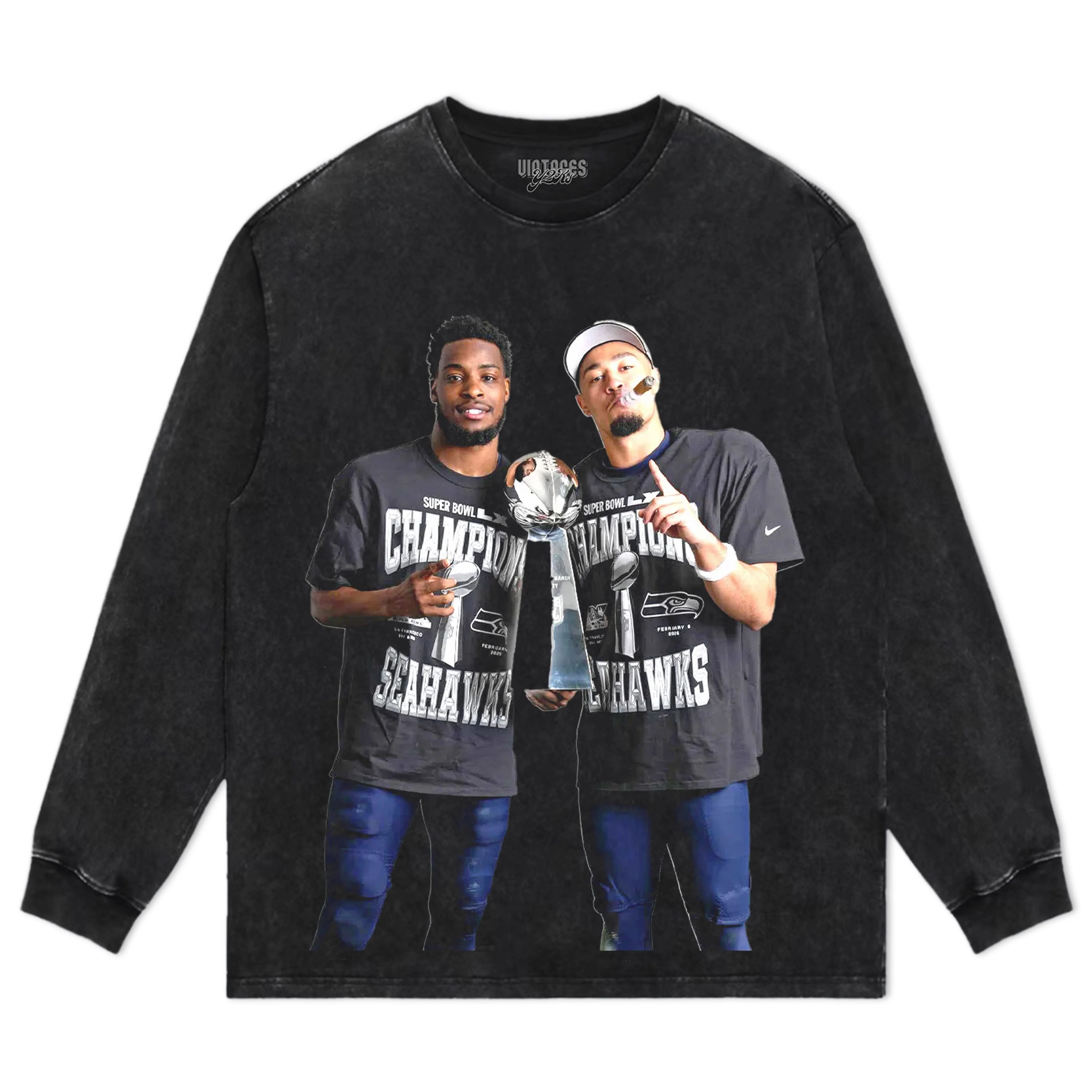 DEVON WITHERSPOON & JAXON SMITH-NJIGBA - SUPER BOWL LX CHAMPION TEE & LS & HOODIE - Image 4