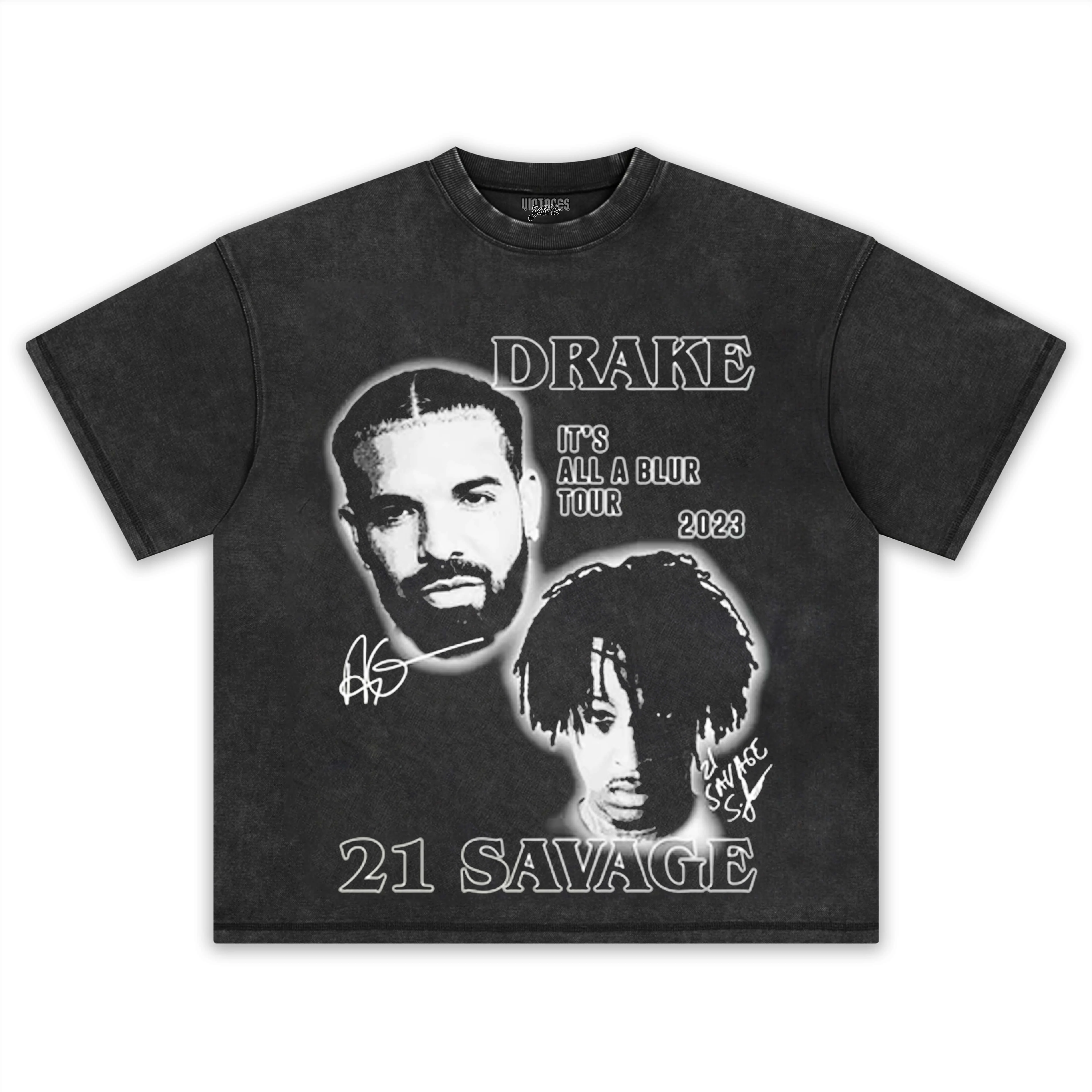 DRAKE & 21 SAVAGE TRIBUTE VINTAGE TEE & LS & HOODIE - Image 2