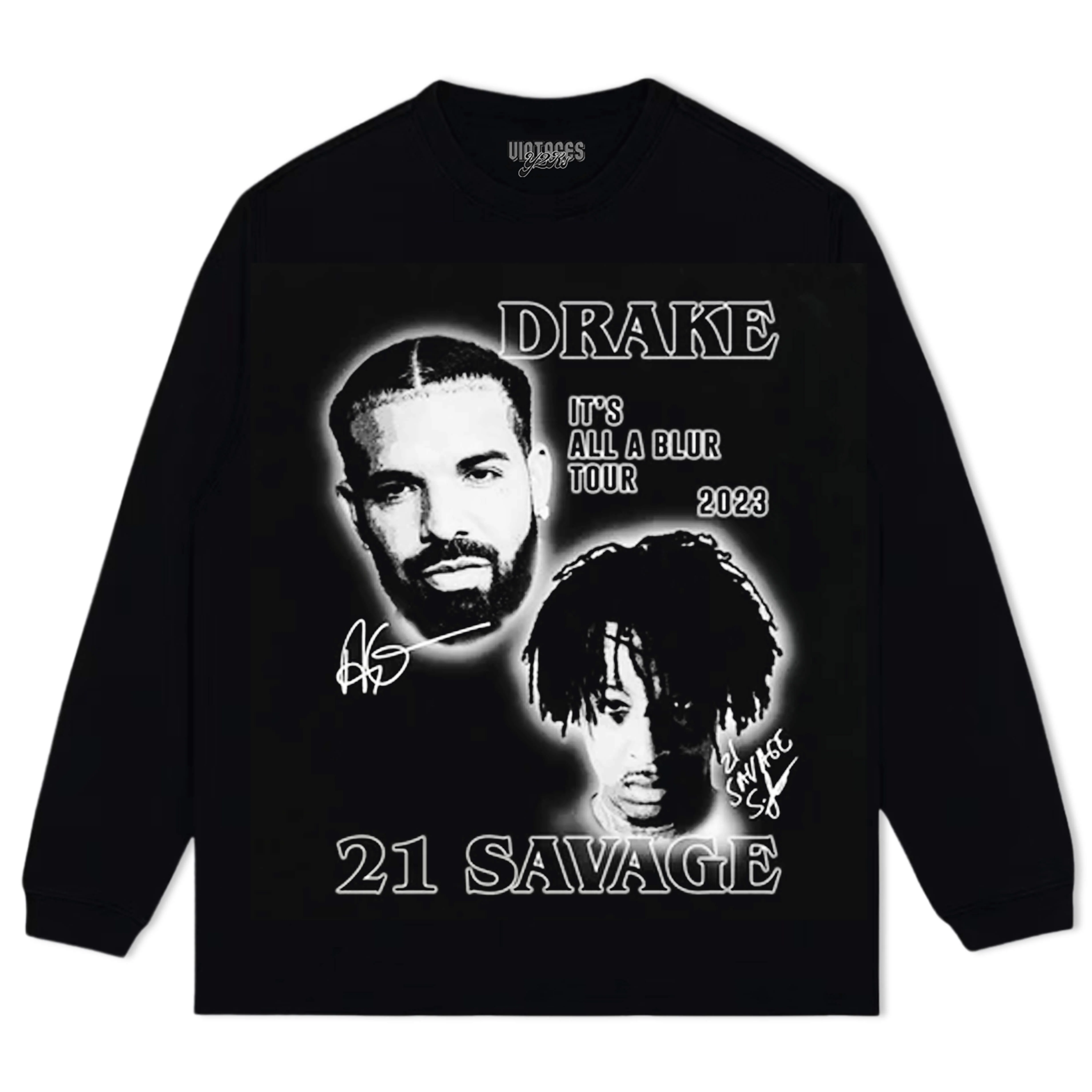 DRAKE & 21 SAVAGE TRIBUTE VINTAGE TEE & LS & HOODIE - Image 3