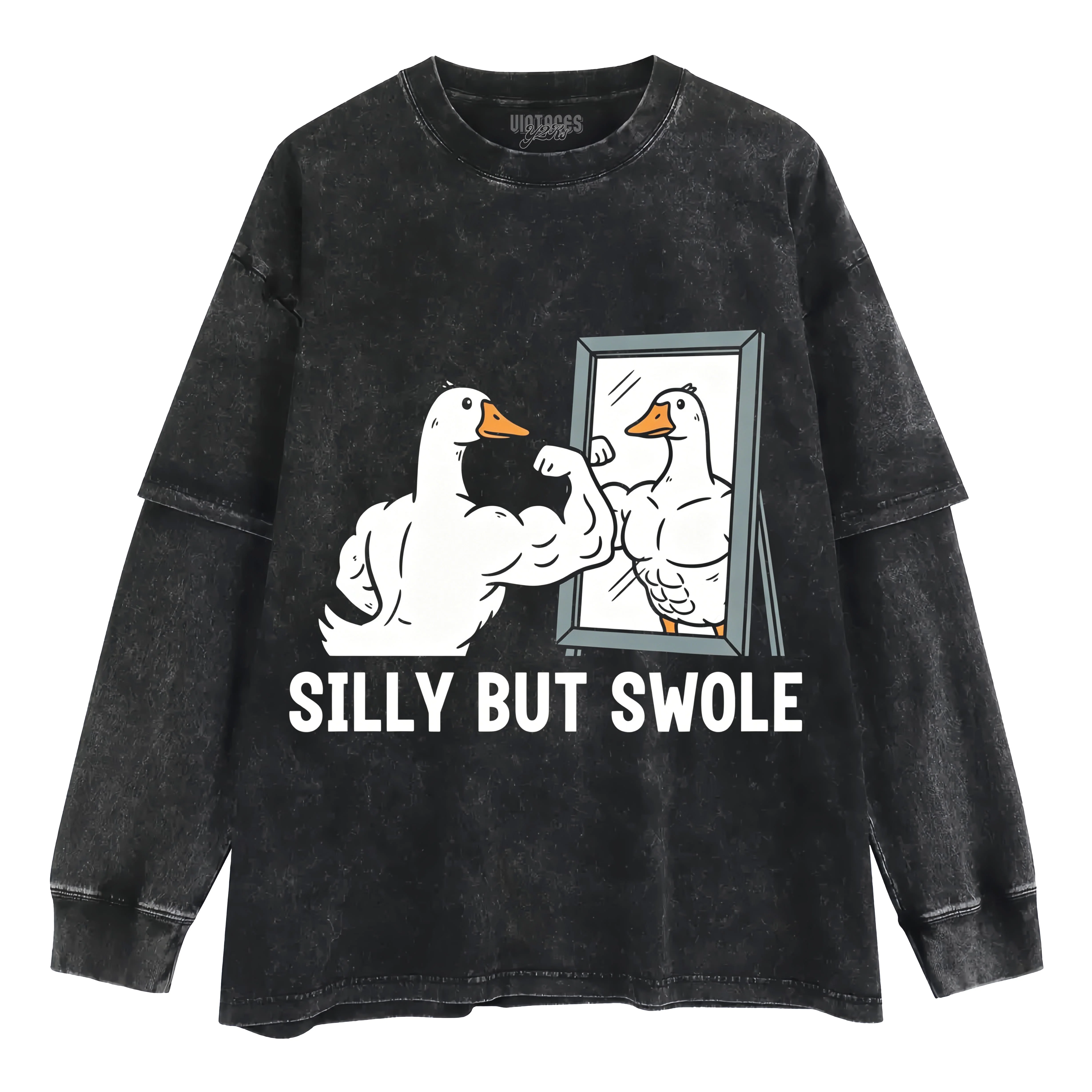FUNNY SILLY BUT SWOLE GYM GOOSE TANK TOP & TEE & LONG SLEEVE & LAYERED LS & HOODIE - Image 4