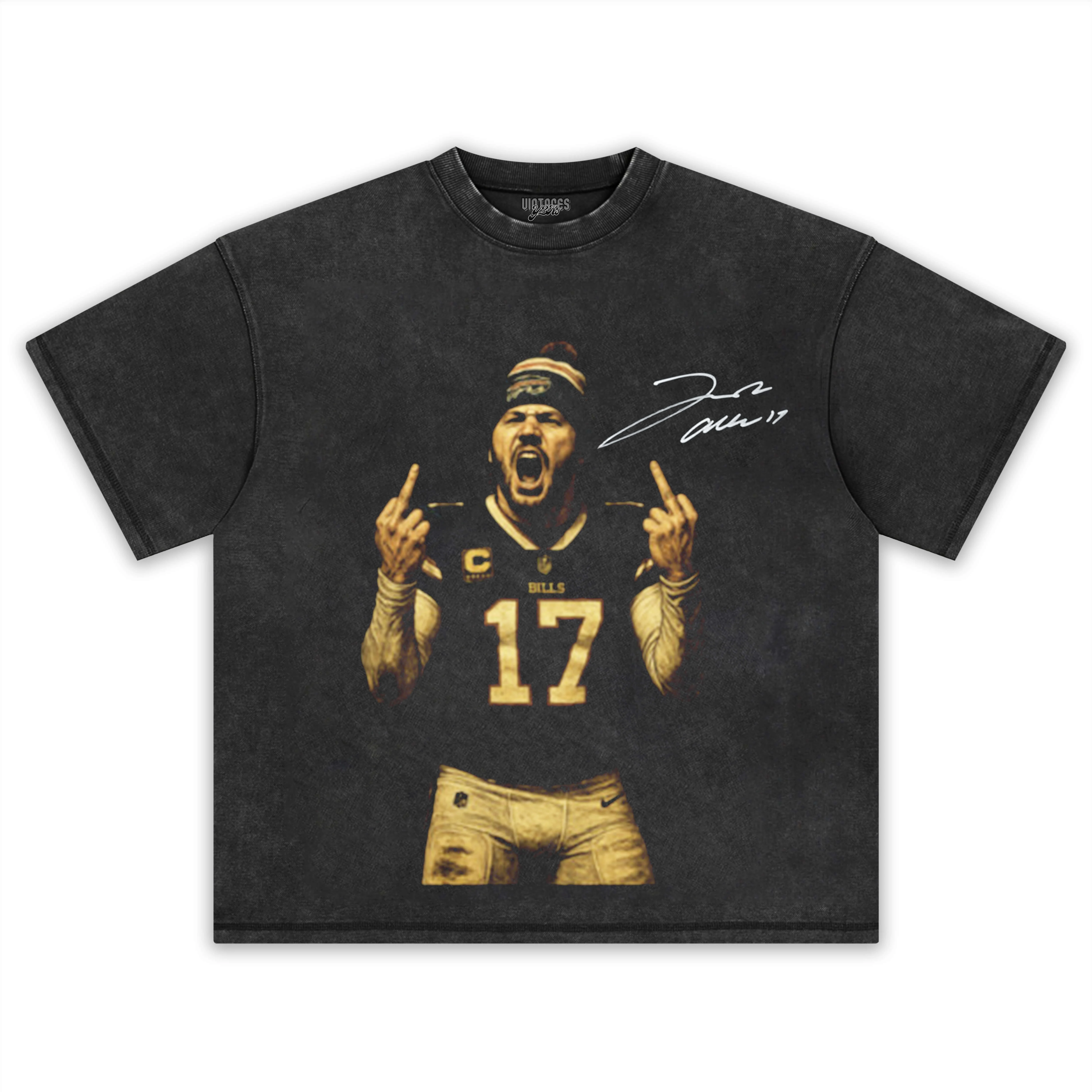 JOSH ALLEN FLIPPING BOTH MIDDLE FINGERS TEE & LS & HOODIE - Image 7