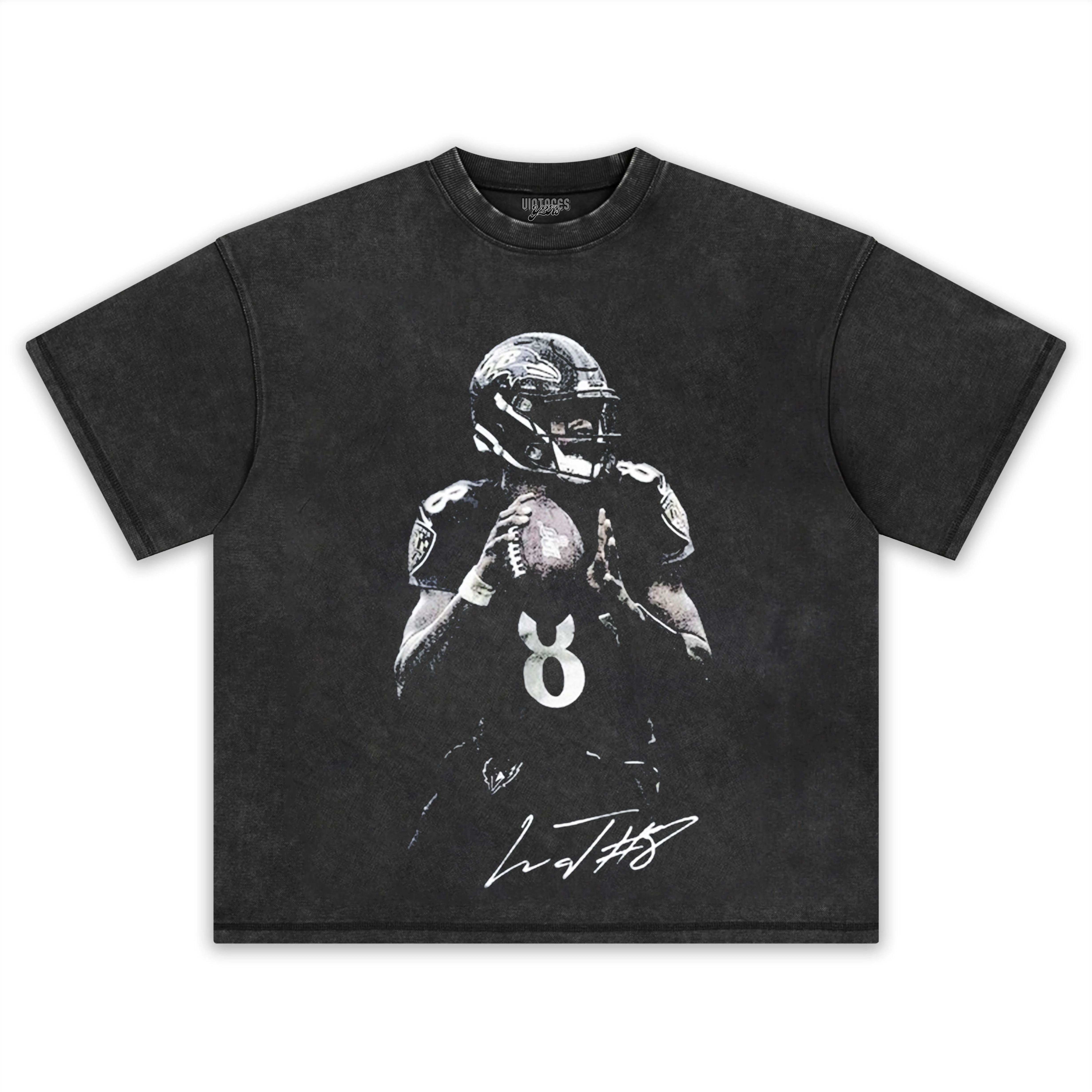 LAMAR JACKSON & RAVENS 90S VINTAGE V2 TEE & LS & HOODIE - Image 7