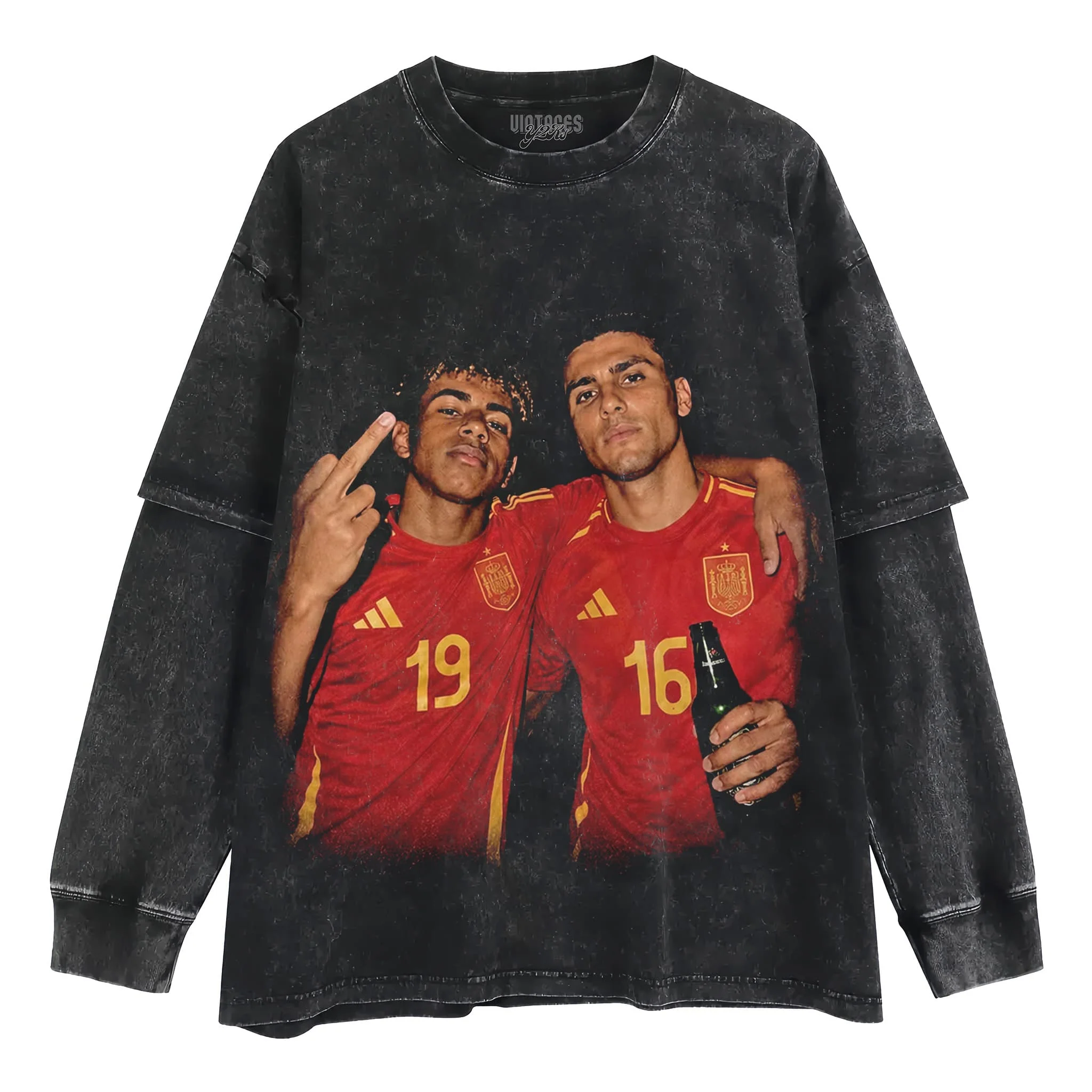 LAMINE YAMAL & RODRI SPAIN 2026 VINTAGE TANK TOP & TEE & LONG SLEEVE & LAYERED LS & HOODIE - Image 4