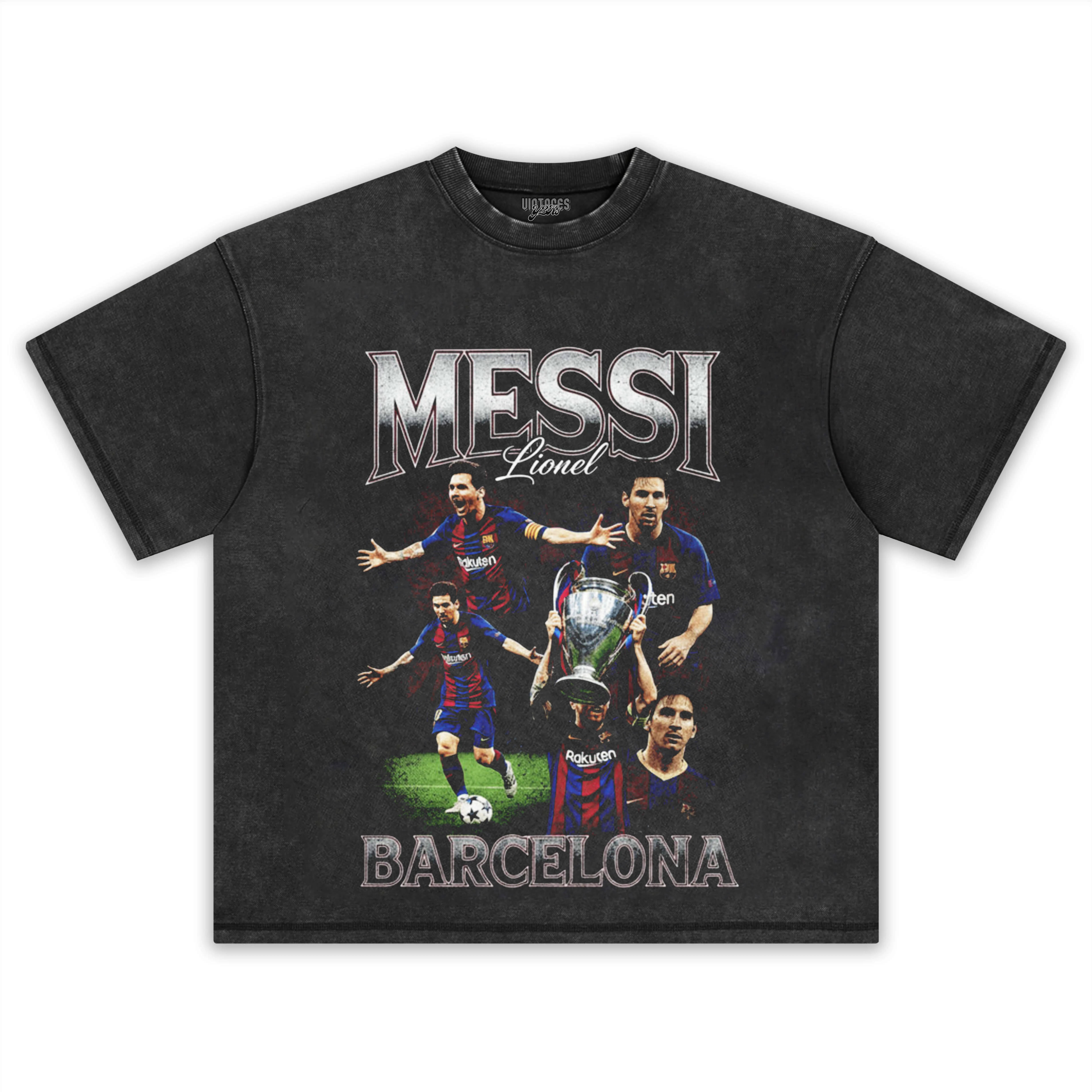 LIONEL MESSI BARCE VINTAGE BOOTLEG TEE & LS & HOODIE - Image 2
