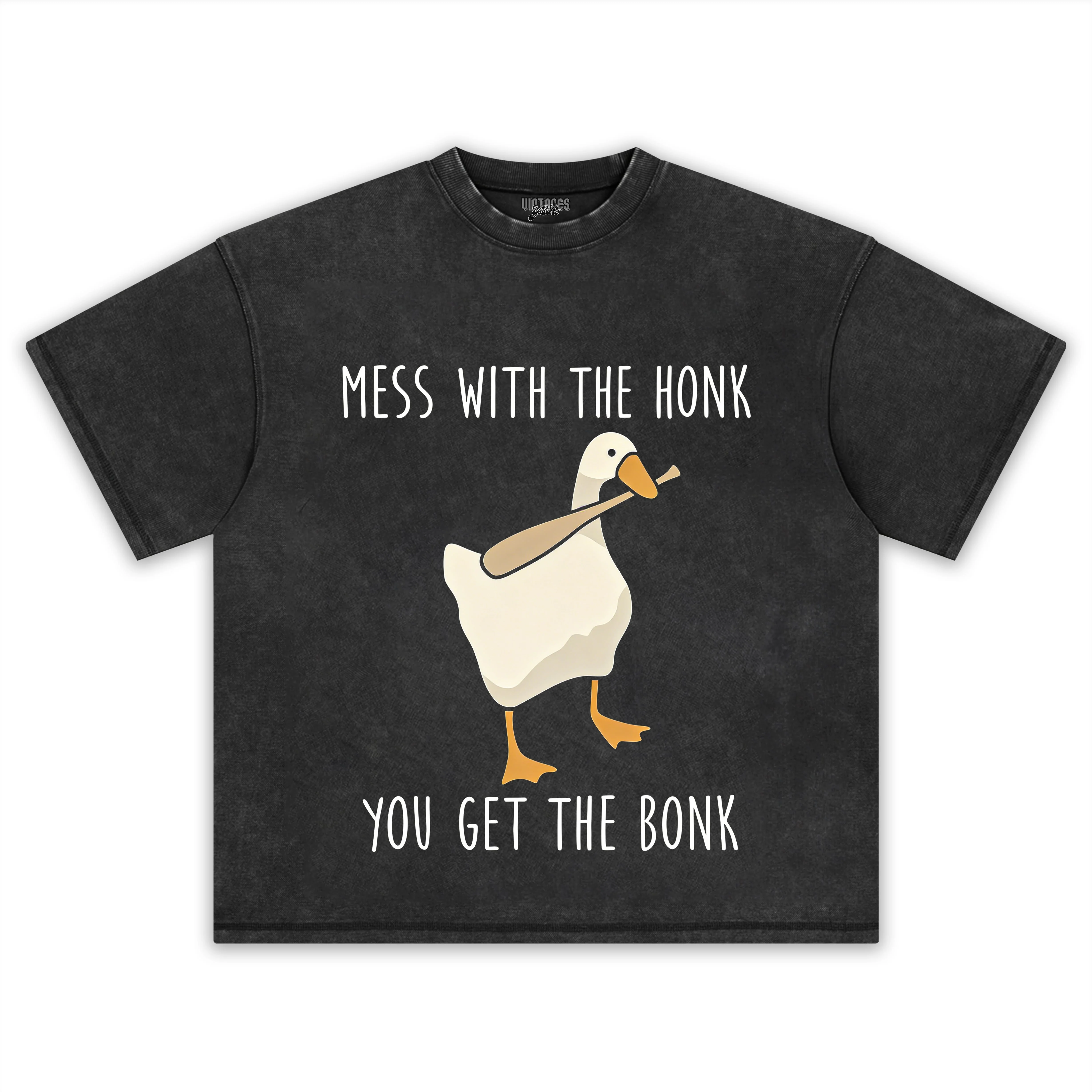 MESS WITH THE HONK YOU GET THE BONK GOOSE MEME TEE & LS & HOODIE - Image 2