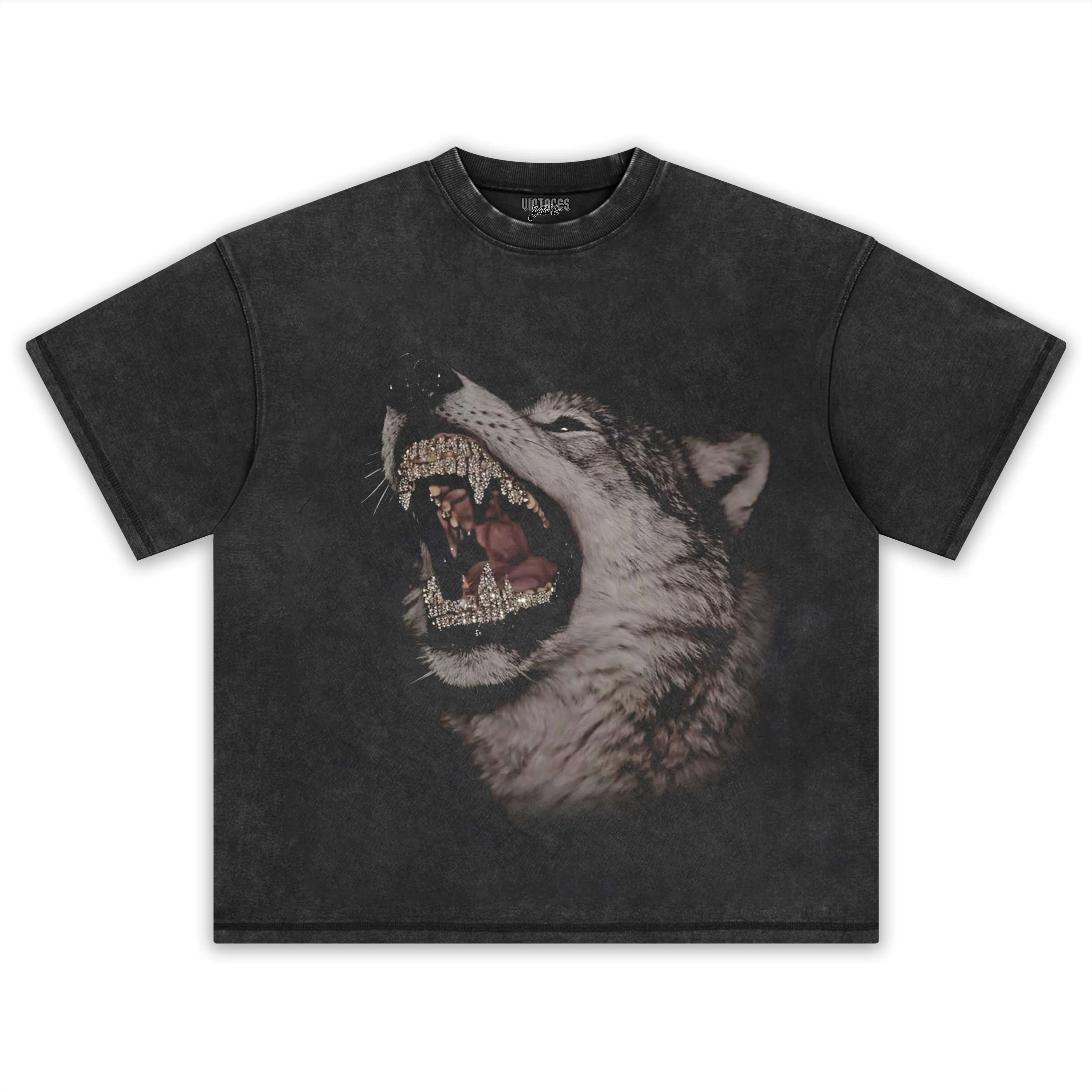 RETRO STREET STYLE & DARK GRAY WOLF TANK TOP & TEE & LONG SLEEVE & LAYERED LS & HOODIE - Image 2