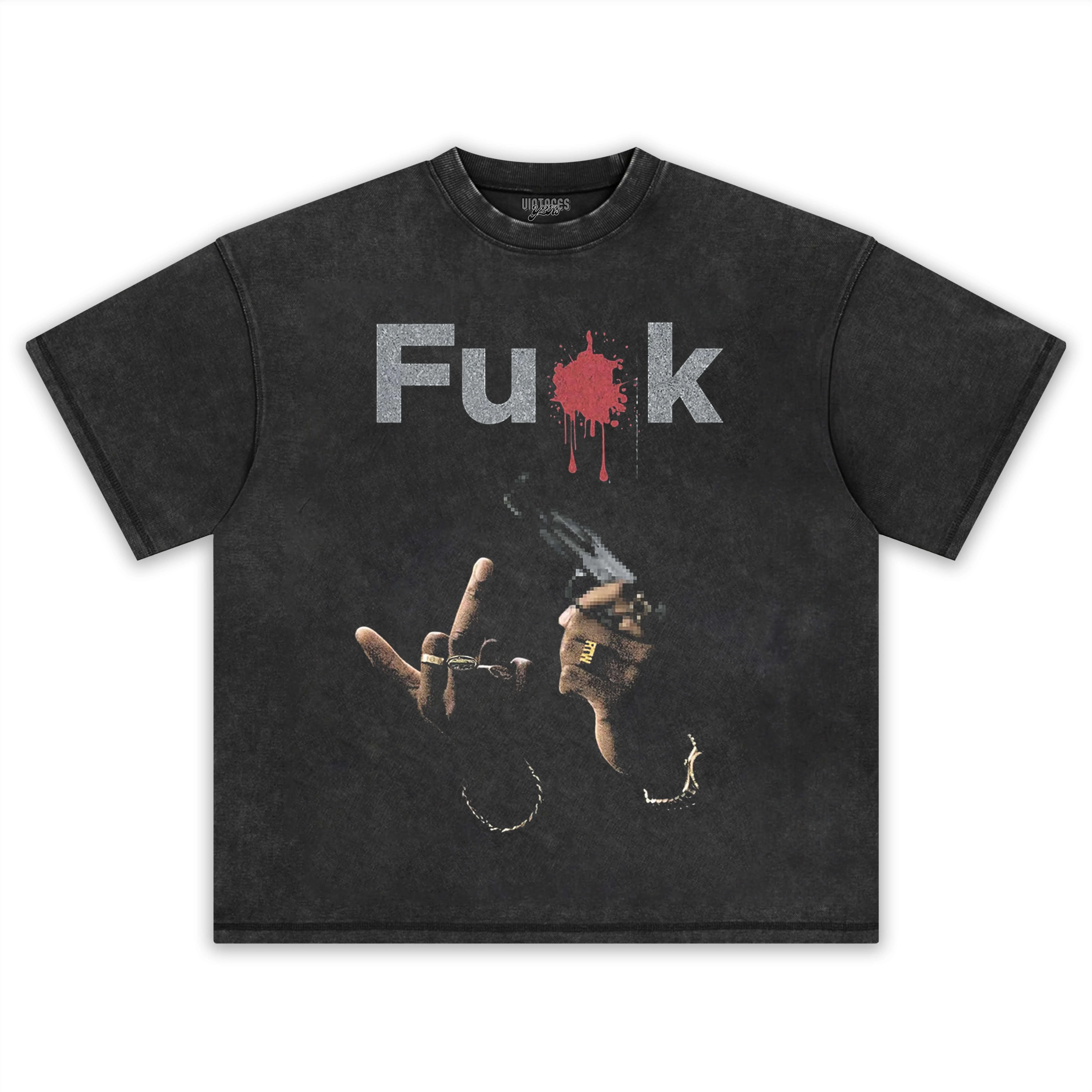 RETRO STREET STYLE FU$K TEE & LS & HOODIE - Image 2
