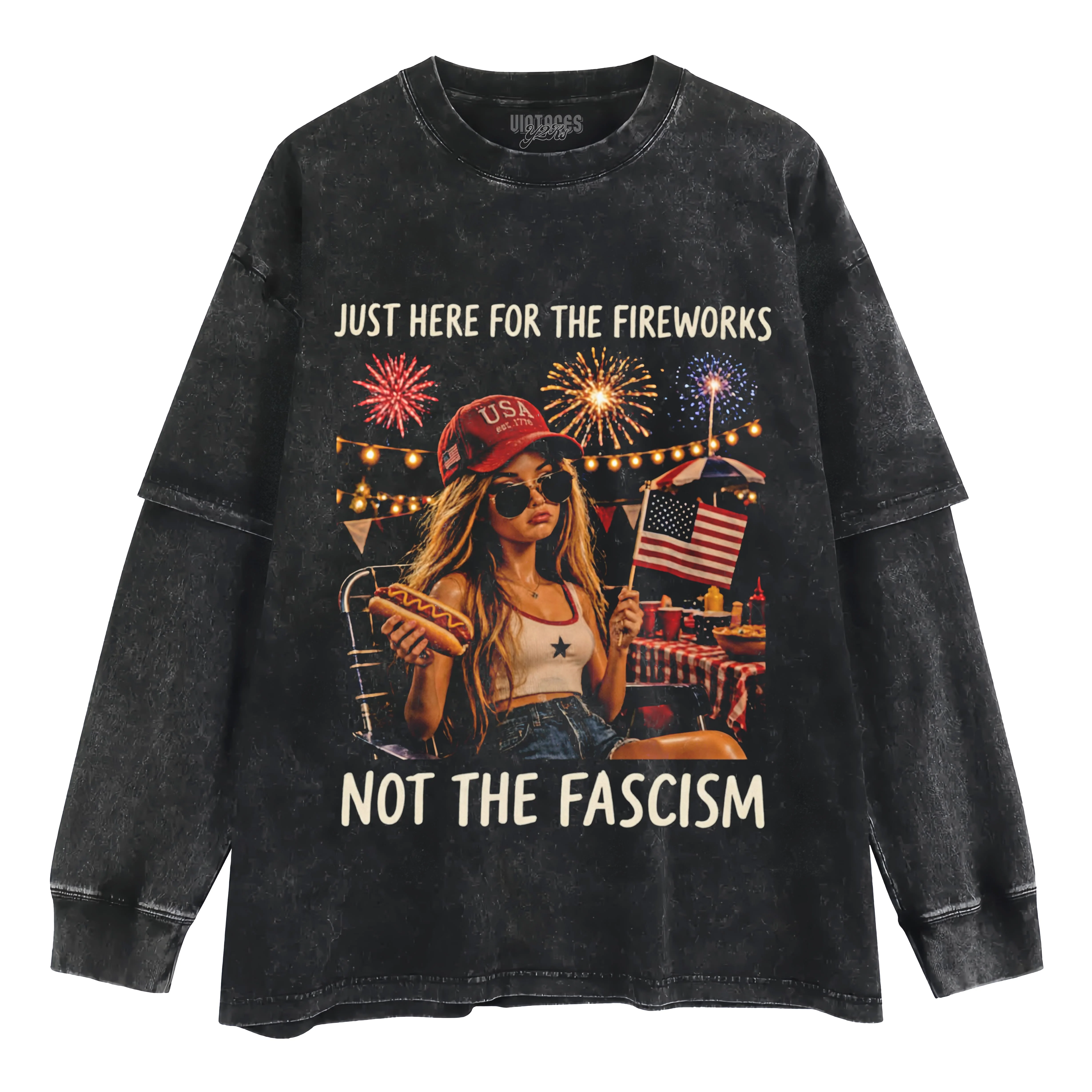 THE FIREWORKS FUNNY 4TH OF JULY - BARBIE DOLL MEME TANK TOP & TEE & LONG SLEEVE & LAYERED LS & HOODIE - Image 4
