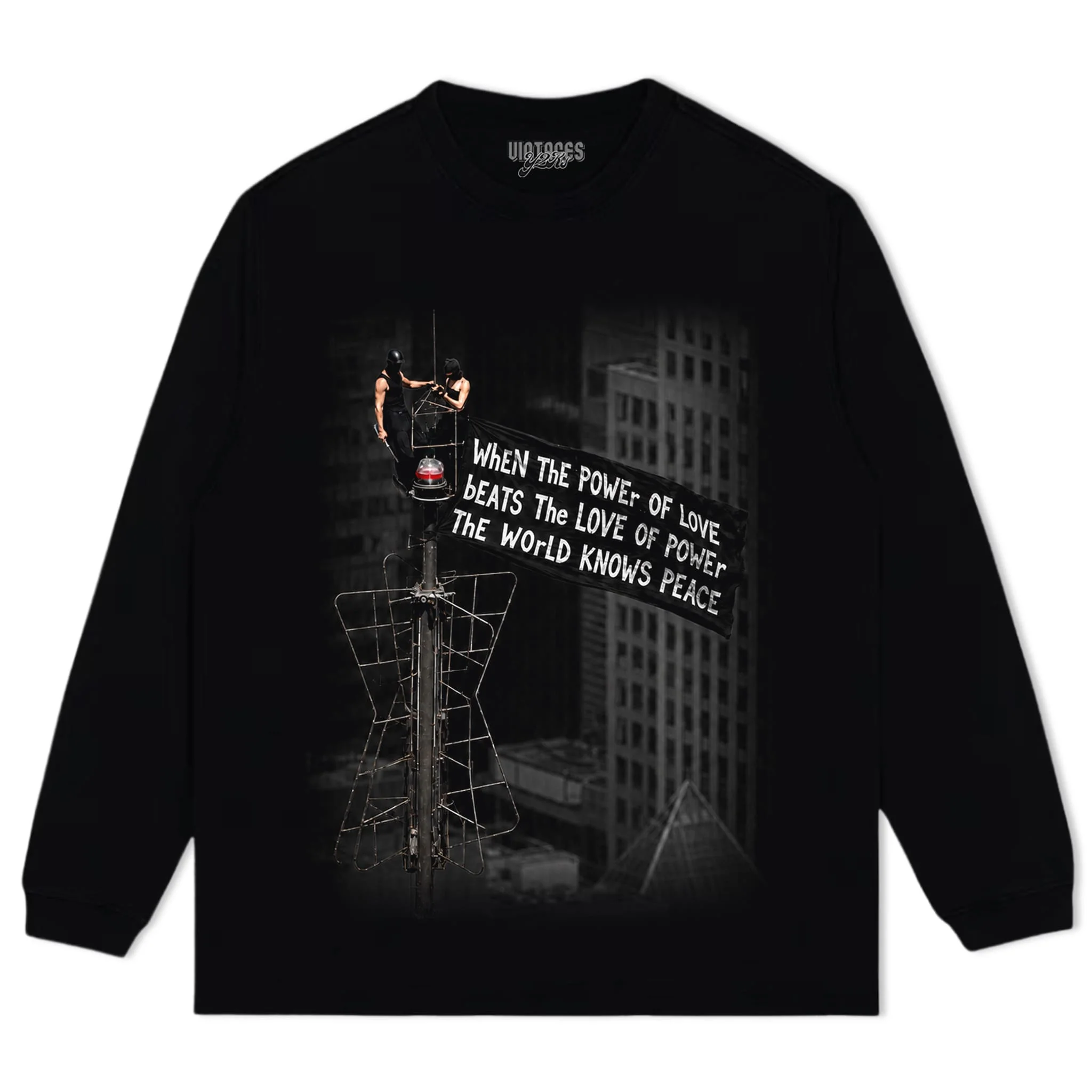 WHEN THE POWER OF LOVE BEATS THE LOVE OF POWER, THE WORLD KNOWS PEACE TANK TOP & TEE & LONG SLEEVE & LAYERED LS & HOODIE - Image 5